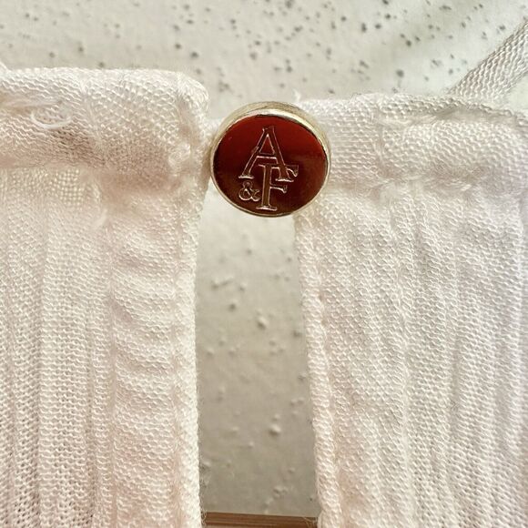 Abercrombie & Fitch White Lace Crinkle summer loose tank top shirt S‎ - Picture 9 of 13